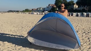 Tutorial Anleitung kinderleicht schnell Abbau Pop Up Beach Strandmuschel leicht falten zusammenlegen [upl. by Nilad448]