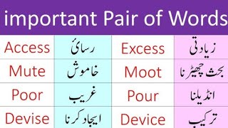 English important words with Urdu meaning  English vocabulary course English words for beginners [upl. by Chadd632]