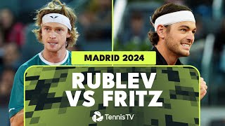 Andrey Rublev vs Taylor Fritz Match Highlights  Madrid 2024 SemiFinal [upl. by Yemirej]