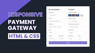 Responsive Payment Gateway Form Design using HTML amp CSS [upl. by Tonie]