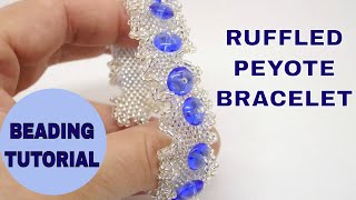 Peyote Ruffle Bracelet Pattern  with seed beads and embellishments [upl. by Lordan]