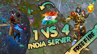 B2K DOMINATING THE INDIA SERVER  1 VS 4 HIGH KILL GAME ff freefire [upl. by Ahsikat263]