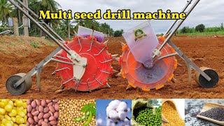 Manual multi crop seed drill machine  Specifications and features [upl. by Brunhilde]