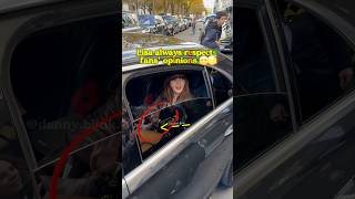 Lisas reaction when a fan asked her to roll down her car window lisa blackpink [upl. by Htebazle]