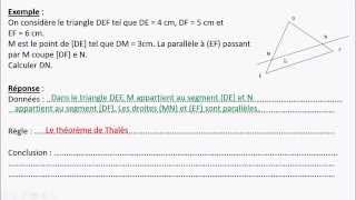 Niveau 4ème  Th1  Théorème de Thalès dans le triangle [upl. by Kcinom241]