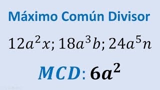 Maximo comun divisor de monomios ejercicios resueltos ejemplo 05 [upl. by Arihsay174]