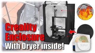 Creality 3D Printer Enclosure Unboxing Setup and placing filament dryer inside [upl. by Bronwen]