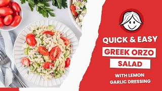 How to Make Greek Orzo Salad With Lemon Garlic Dressing [upl. by Artinak]