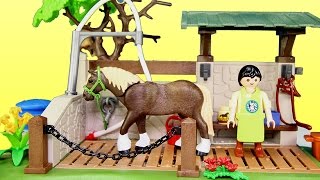 Playmobil Horse Animal Care Station Building Set Build Review [upl. by Augusta]