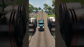 Bus amp Truck amp Cargo van vs Giant Bollard  BeamNGDrive beamngdrive [upl. by Modeerf135]