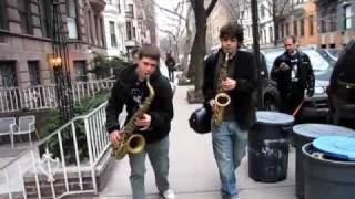 Dueling Saxophones perfect NYC street music [upl. by Edd]