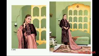 ESMERY BY TAWAKKAL FABRICS HEAVY EMBROIDERED VELVET COLLECTIONS [upl. by Airrej]