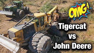 Tigercat amp John Deere Skidders Mega Machines Hill Climb Contest [upl. by Adnical]