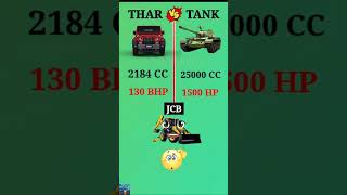 THAR VS TANK VS JCB ⁉️shorts [upl. by Suaeddaht28]