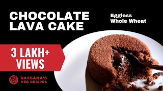 Lava Cake  Chocolate Lava Cake Eggless  Dassanas Veg Recipes [upl. by Gabbert330]