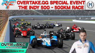 rFactor 2  Indy 500 Race  OvertakeGG OT500km Special Event [upl. by Araminta]