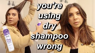 HOW TO USE DRY SHAMPOO THE RIGHT WAY NO MORE WHITECAST  PRO HAIRDRESSER TIPS [upl. by Grady]