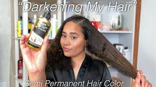 Darkening my Hair using Bigen SemiPermanent Hair Color Natural Black [upl. by Ahseinek]