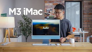 Unboxing the M3 iMac in blue 2023  smashpop [upl. by Daj]