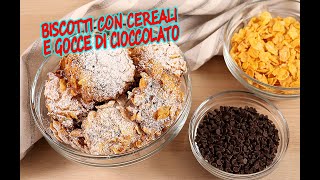 BISCOTTI CON CIOCCOLATO E CEREALI BUONISSIMI ricetta facile e veloce rose del deserto [upl. by Eanyl316]