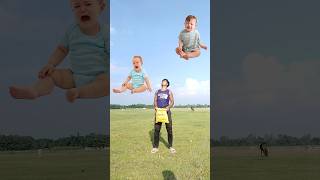 Flying babies crying catching vs parrot hen vfx shorts video youtubeshorts shorts [upl. by Odnam]