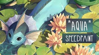 Aqua  SPEEDPAINT  Photoshop CC [upl. by Suiratnod]