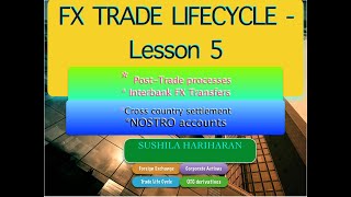 Fx Trade Life Cycle Lesson 5 NOSTRO account [upl. by Kerby]