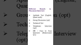 Different Rounds in Placement Interview [upl. by Retsof]