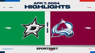 NHL Highlights  Stars vs Avalanche  April 7 2024 [upl. by Seymour]