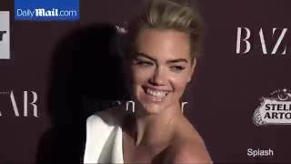 Kate Upton dazzles in white dress at Harpers Bazaar party [upl. by Amleht]