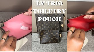 Louis Vuitton Trio Toiletry Pouch Reveal  How I saved 200 [upl. by Schaffer237]