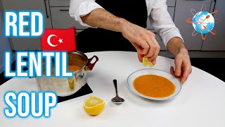 HEALTHY HIGH PROTEIN Red Lentil Soup  Turkish Mercimek Corbasi  Vegan Recipe [upl. by Semreh]