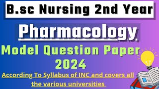 Pharmacology Bsc Nursing 2nd Year Question Paper 2024  Bsc Nursing 2nd Year Pharmacology Paper [upl. by Notanhoj]