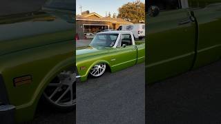 Jolly Rancher Green 🍏 Bagged Chevy C10 Tucking Intros obschevy c10 baggedtrucks chevyc10 chevy [upl. by Atinoj]