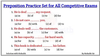 Preposition objective questions Practice set  Preposition exercise in English grammar  Preposition [upl. by Odracer133]