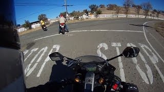 Honda CBR500R Honda VFR800 Yamaha FZ6R riding along Hwy 128 Vacaville CA [upl. by Enohpesrep497]