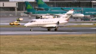 Raytheon Hawker 800XP landing and take off at Dublin Airport [upl. by Karolina916]