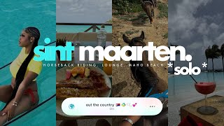 travel vlog solo trip to sint maarten horseback riding maho beach clearboat travel tips amp more [upl. by Shae]