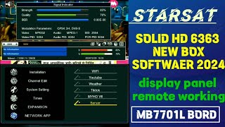 STARSAT HW203 NEW SOFTWAER UPDATE 2024  SOLID 6363 HW203 2024 SOFTWAER UPDATE  starsat gx6605s [upl. by Randa]