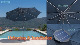 Sunvilla 10 Round Solar LED Market Umbrella  costco solar patioumbrella patiofurniture [upl. by Quinton]