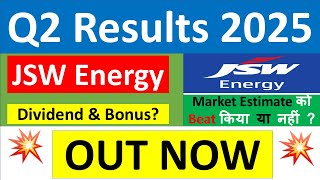 JSW ENERGY Q2 results 2025  JSW ENERGY results today  JSW ENERGY Share News  JSW ENERGY Share [upl. by Navannod]