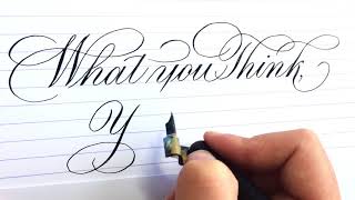 Realtime Pointed Pen Calligraphy quote with flourishing [upl. by Vita486]