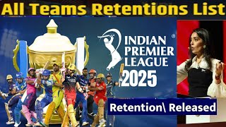 IPL 2025 all teams retentions list  আইপিএল 2025 রিটেনশন লিষ্ট l ipl ipl2025 retentionslist [upl. by Sarge]