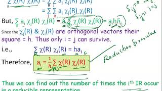 Group Theory6 Reduction of Reducible Representation in to Irreducible Rep [upl. by Marya]