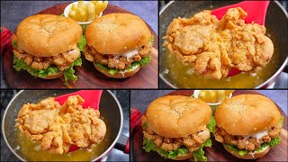 KFC Style Zinger Burger Recipe ❤️  Crispy Chicken Burger 🍔 [upl. by Yelsnia]