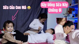 Tuấn Anh Đang Ngủ Được Bé Hiền Cho Uống Sữa Nguyên Chất [upl. by Hars80]