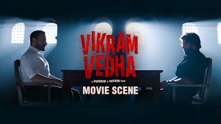 Vikram and Vedhas Intense Dialogue Scene  Vikram Vedha  Movie Scene [upl. by Iinde]