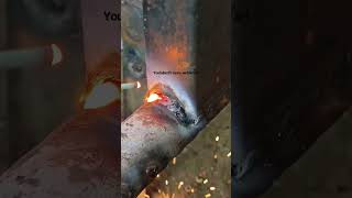 welding of round tube and square tube welder welding [upl. by Sucrad]