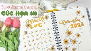 Calli amp Bujo Bullet Journal tháng 11  Chủ đề Cúc họa mi [upl. by Eila575]