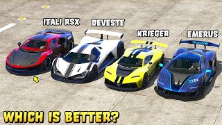 GTA 5  ITALI RSX vs EMERUS vs DEVESTE EIGHT vs KRIEGER  Track test included [upl. by Babb]